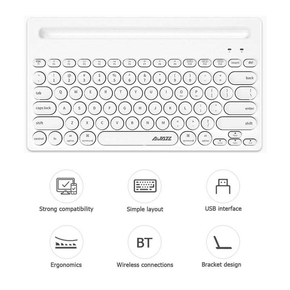 AJAZZ 320i 79 Keys Keyboard Wireless Bluetooth+2.4G Dual Mode Gaming Keyboard for MAC Laptop Notebook