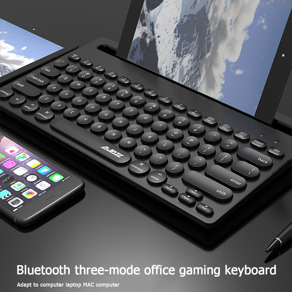 AJAZZ 320i 79 Keys Keyboard Wireless Bluetooth+2.4G Dual Mode Gaming Keyboard for MAC Laptop Notebook