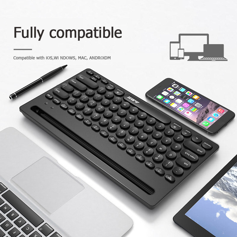 AJAZZ 320i 79 Keys Keyboard Wireless Bluetooth+2.4G Dual Mode Gaming Keyboard for MAC Laptop Notebook