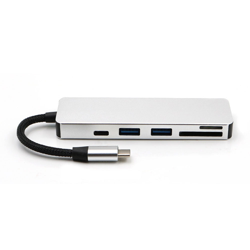T-551 5 in 1 Type C Multiport Hub Adapter with PD Charging Port USB 3.0 SD/Micro SD Card Reader