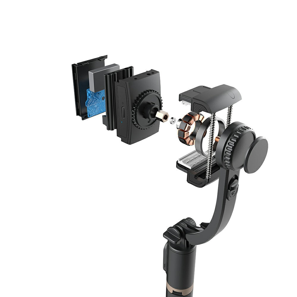 Q08 450mAh Anti-Shake 360-Degree Gimbal Tripod Bluetooth Selfie Stick Aluminum Alloy Pole