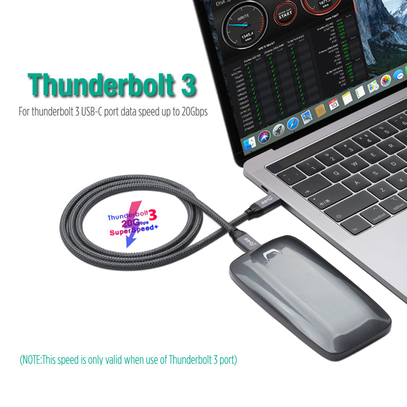 0.5m USB-C Male to USB-C Male Cable 4K 20Gbps PD100W 5A/20V Fast Charging Cord for Macbook Pro