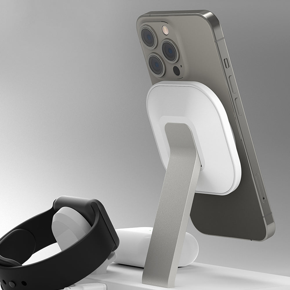 MOMAX Q.Mag Pro 3 UD26W 3-in-1 Magnetic Wireless Charger Desk Charging Stand for iPhone iWatch AirPods Charging Dock with MFM+MFW Certification