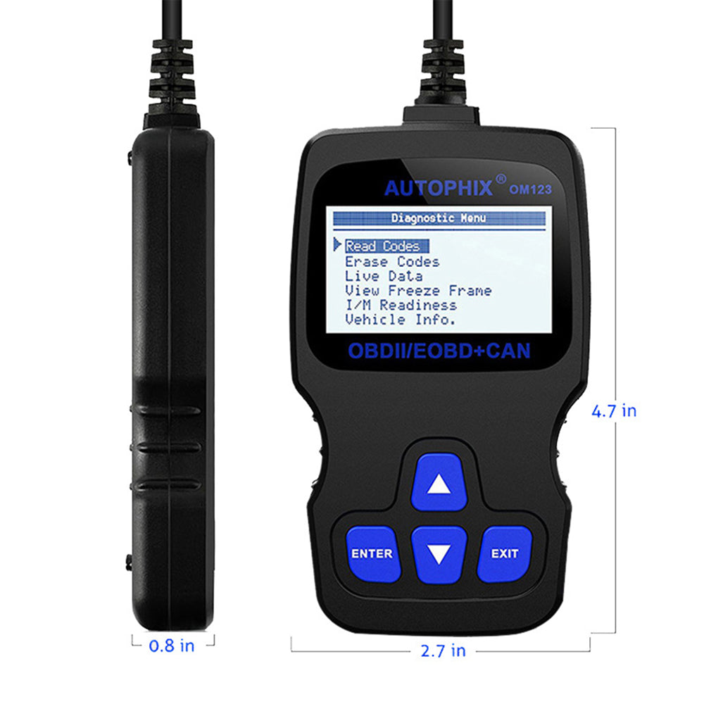 AUTOPHIX OM123 Portable OBD2 Scanner Car Diagnostic Tool Automotive Scanner EOBD Code Reader