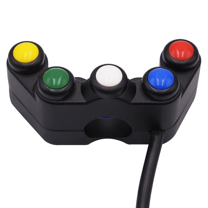 CS-679A1 Five-Color Aluminum Alloy Handlebar Switches Horn Switch Headlight Switch Auxiliary Lamp for Motorcycles/Tricycles/ATVs/Snow Scooters Accessory