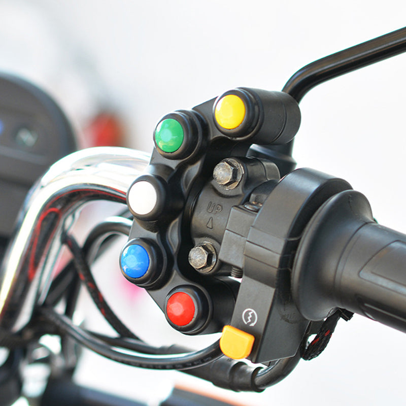 CS-679A1 Five-Color Aluminum Alloy Handlebar Switches Horn Switch Headlight Switch Auxiliary Lamp for Motorcycles/Tricycles/ATVs/Snow Scooters Accessory