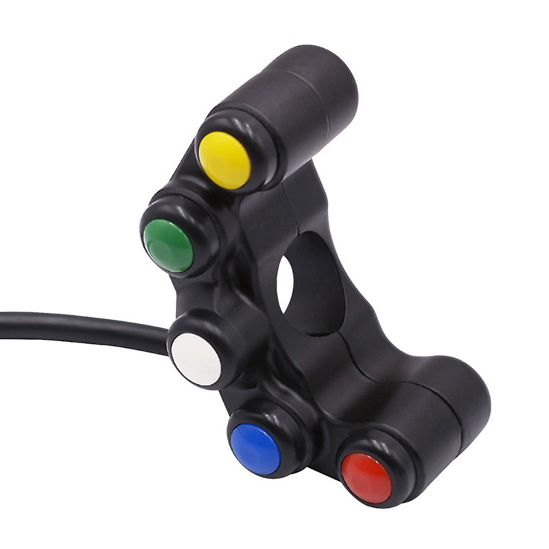 CS-679A1 Five-Color Aluminum Alloy Handlebar Switches Horn Switch Headlight Switch Auxiliary Lamp for Motorcycles/Tricycles/ATVs/Snow Scooters Accessory