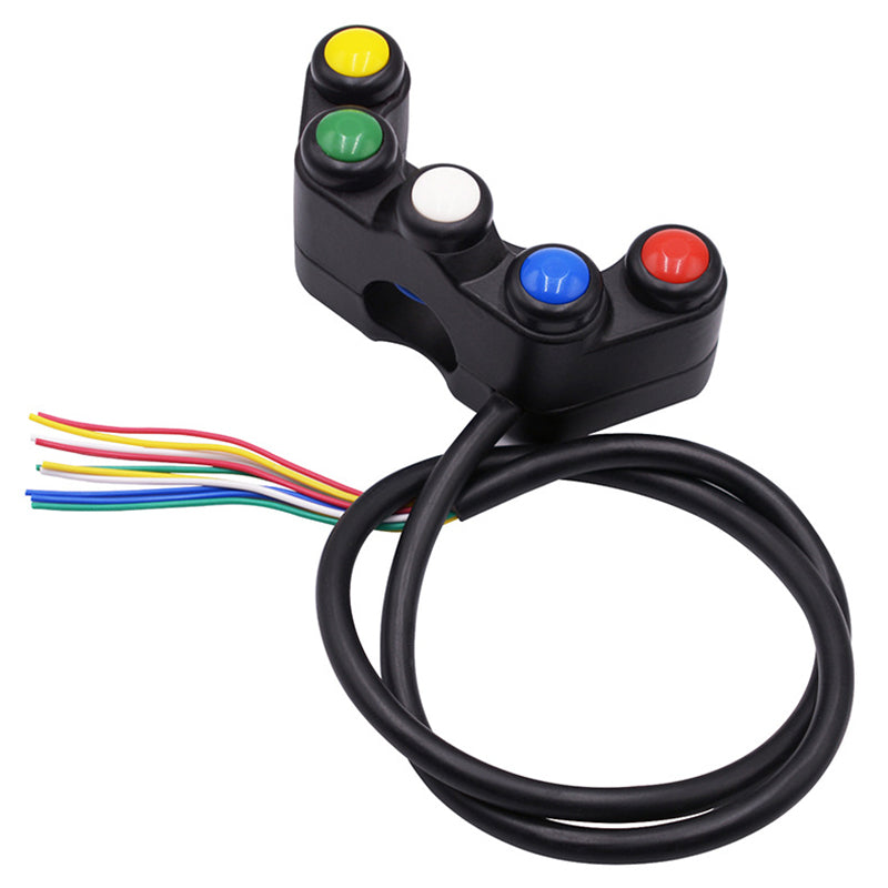 CS-679A1 Five-Color Aluminum Alloy Handlebar Switches Horn Switch Headlight Switch Auxiliary Lamp for Motorcycles/Tricycles/ATVs/Snow Scooters Accessory