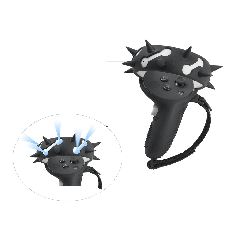 1 Pair Silicone Anti-slip Anti-drop Protective Grip Cover VR Controller Handle Sleeve Case for Oculus Quest 2