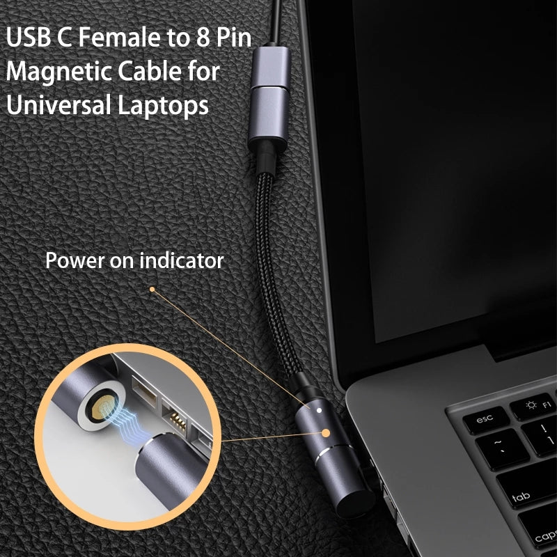 Type-C to 7.9*5.5mm Power Cord for Lenovo Thinkpad T400 T410 T420 T420S Magnetic Converter 100W Fast Charging Cable