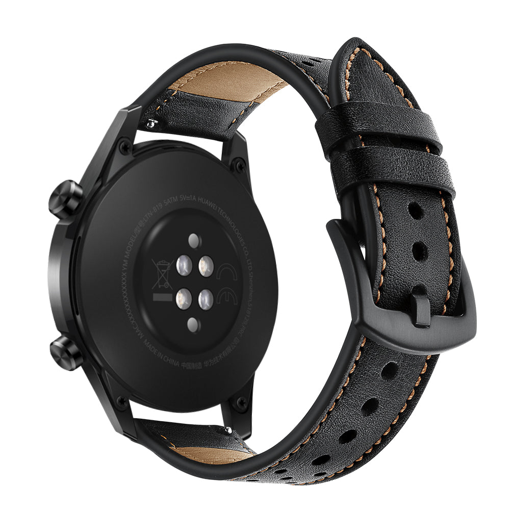 Holes Design Genuine Leather Strap Replacement Watch Band 22mm for Huawei Watch GT 2 46mm