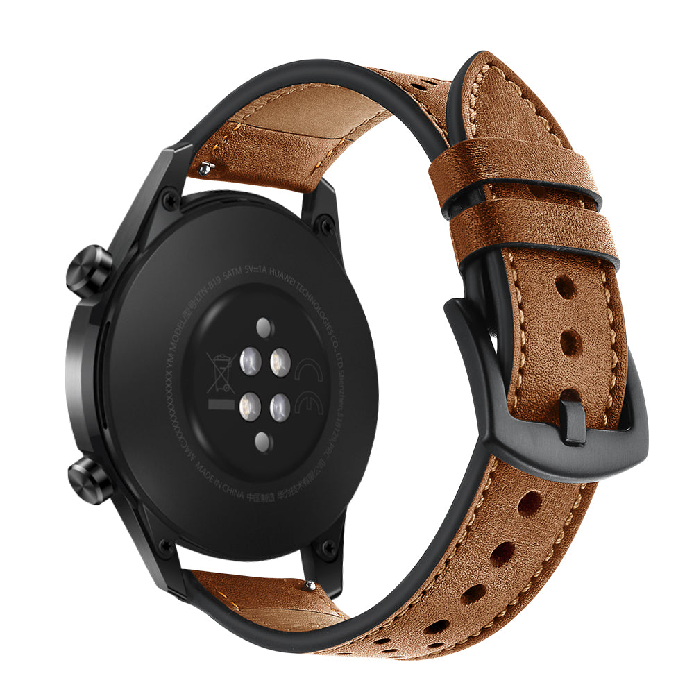 Holes Design Genuine Leather Strap Replacement Watch Band 22mm for Huawei Watch GT 2 46mm