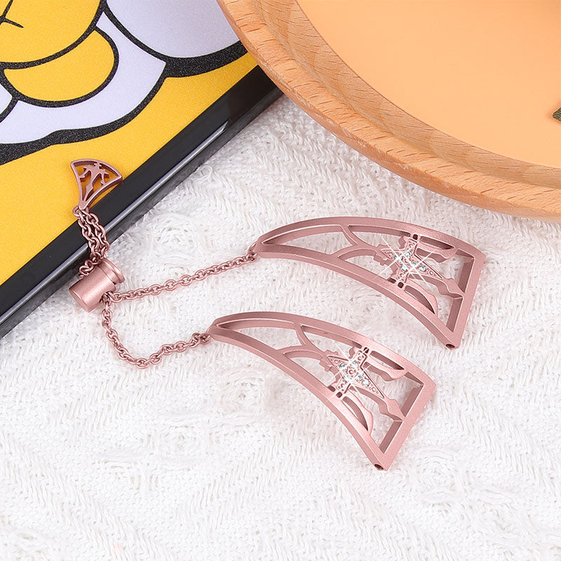 Hollow Out Crown Shaped Rhinestone Watch Band Stainless Steel Adjustable Slide Bracelet Wristband Strap for Samsung Gear S3 Classic/S3 Frontier