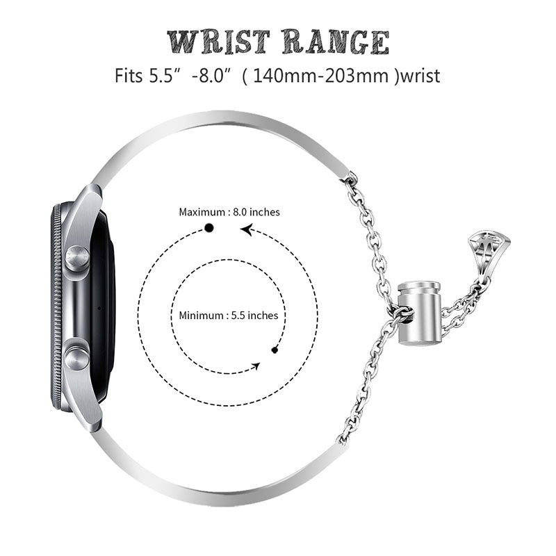 Hollow Out Crown Shaped Rhinestone Watch Band Stainless Steel Adjustable Slide Bracelet Wristband Strap for Samsung Gear S3 Classic/S3 Frontier