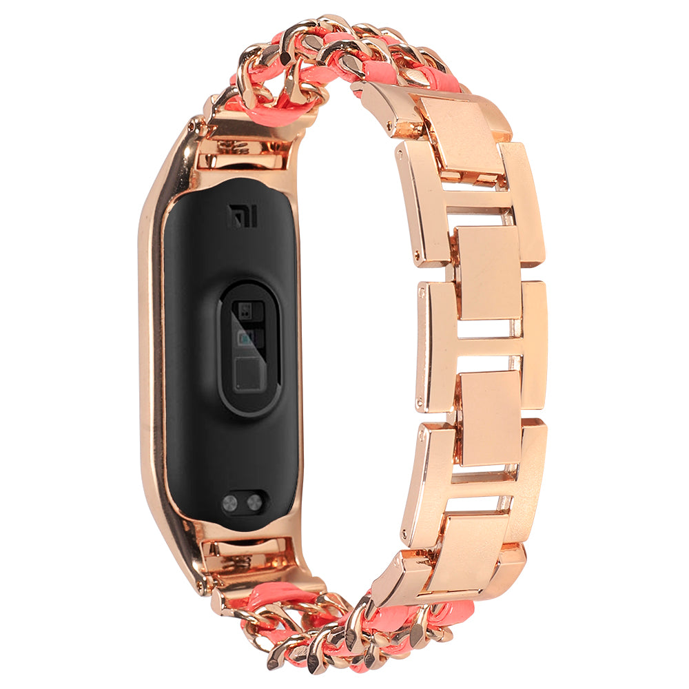 For Xiaomi Mi Band 5/Mi Band 6 Stainless Steel Chain Splicing Watchband Watch Strap