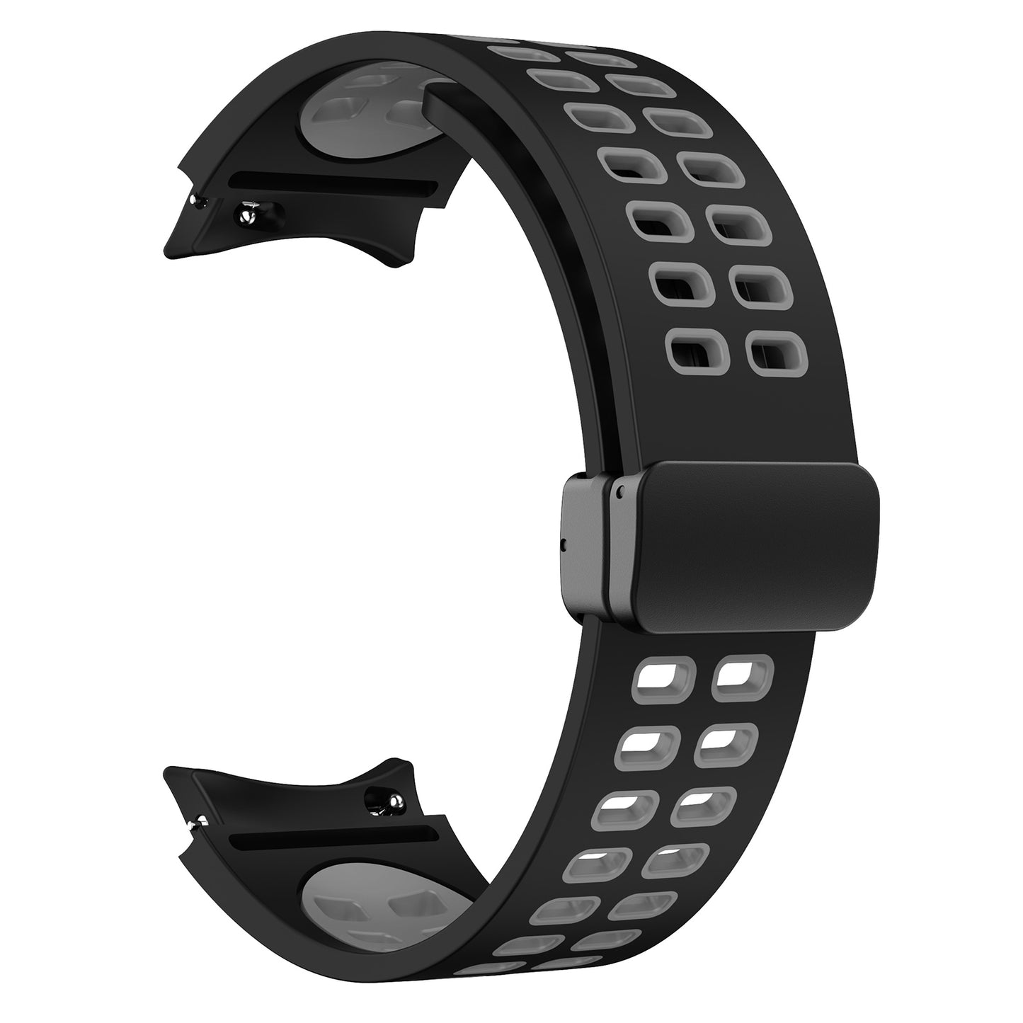 For Samsung Galaxy Watch 4 40mm / 44mm / Watch 4 Classic 42mm / 46mm / Watch 5 40mm / 44mm / Watch 5 Pro 45mm Quick Release Silicone Watch Band Folding Buckle Dual Color Sport Strap