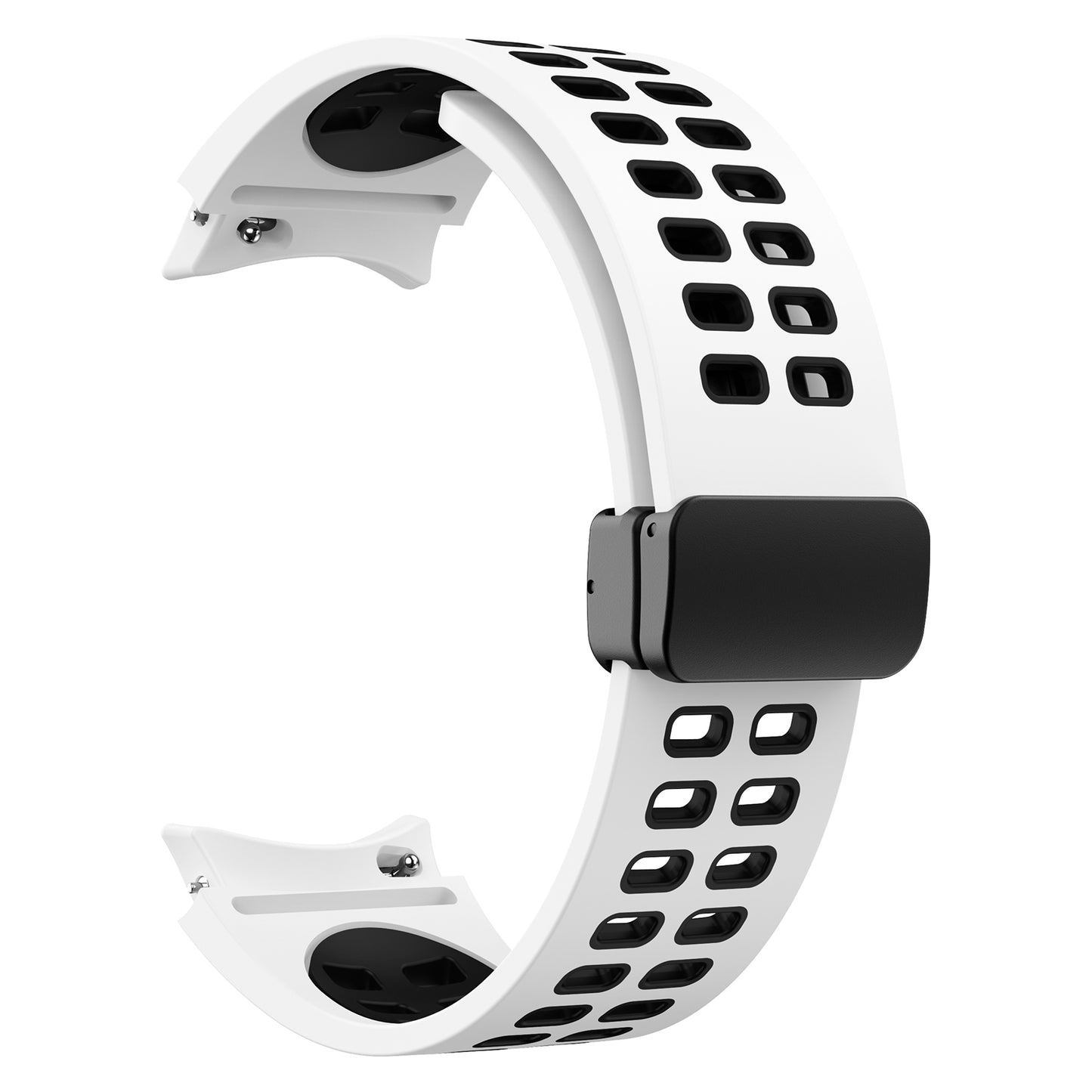 For Samsung Galaxy Watch 4 40mm / 44mm / Watch 4 Classic 42mm / 46mm / Watch 5 40mm / 44mm / Watch 5 Pro 45mm Quick Release Silicone Watch Band Folding Buckle Dual Color Sport Strap