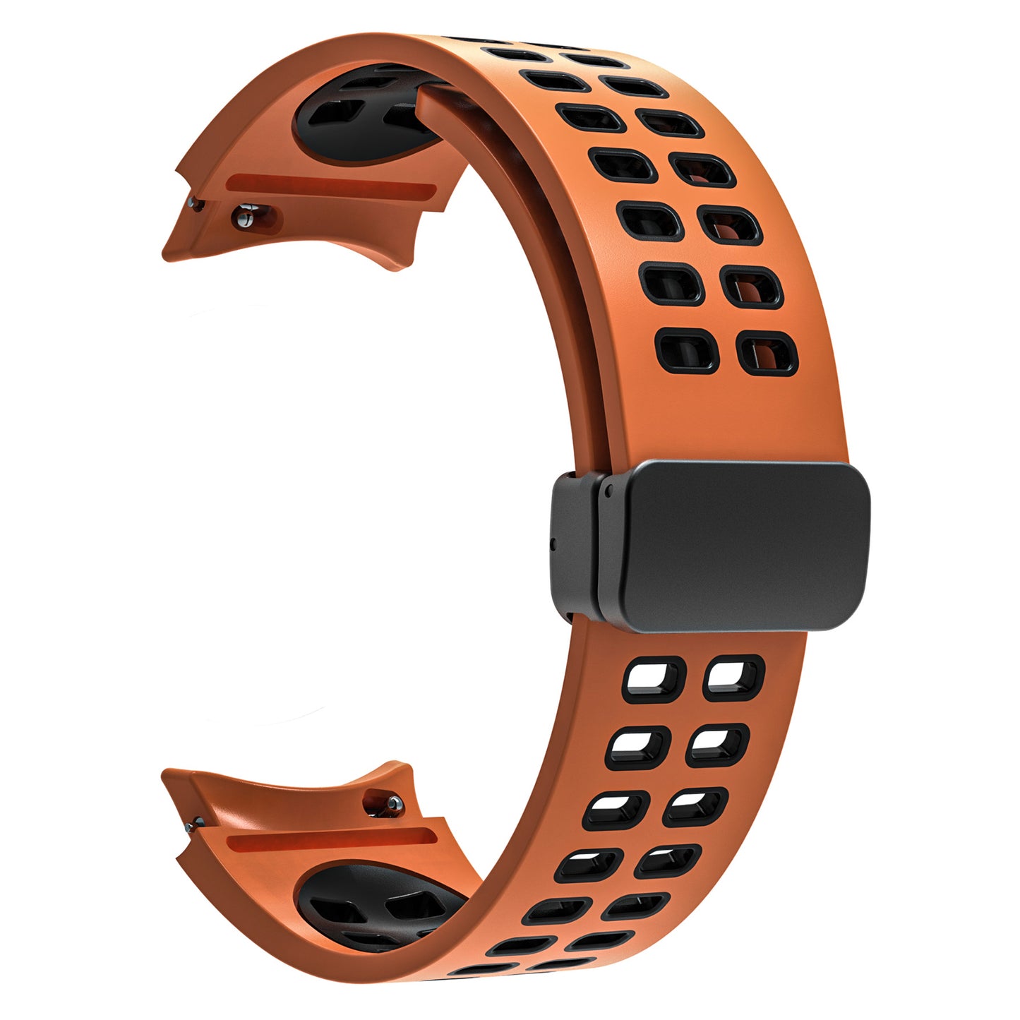 For Samsung Galaxy Watch 4 40mm / 44mm / Watch 4 Classic 42mm / 46mm / Watch 5 40mm / 44mm / Watch 5 Pro 45mm Quick Release Silicone Watch Band Folding Buckle Dual Color Sport Strap