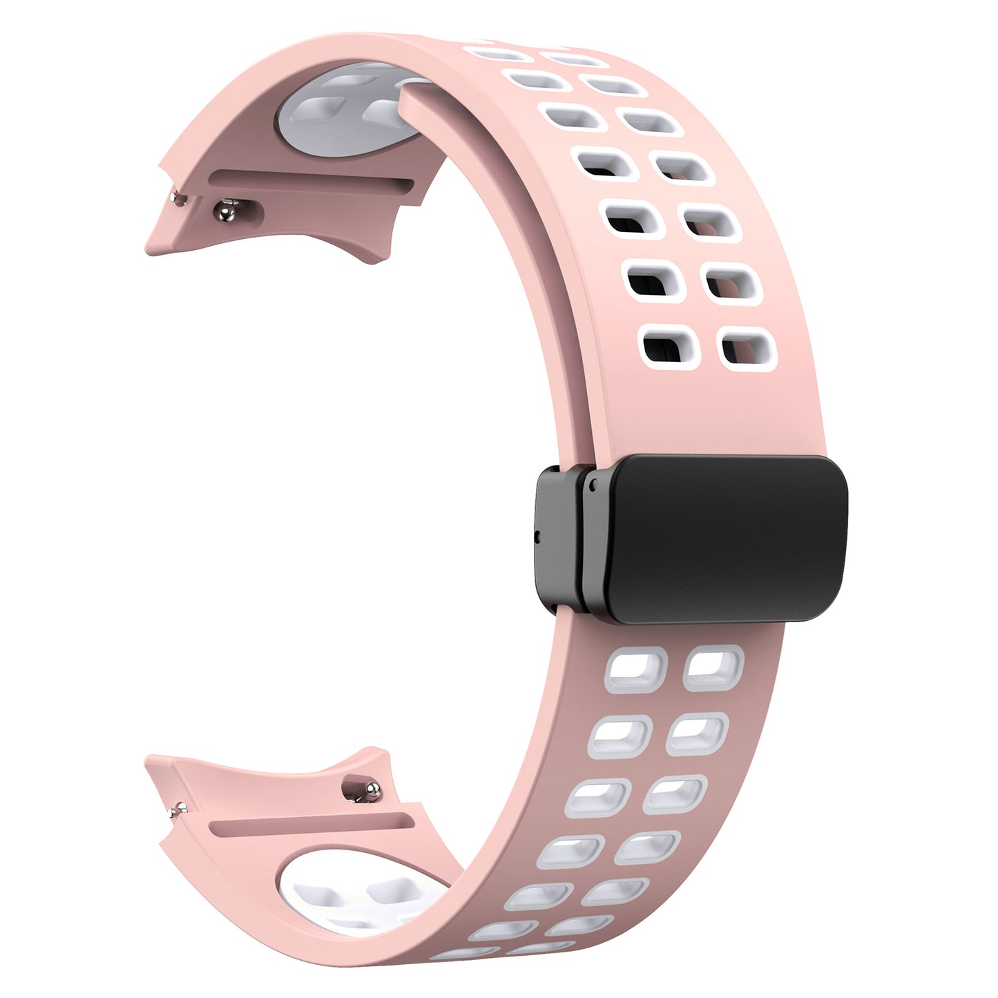 For Samsung Galaxy Watch 4 40mm / 44mm / Watch 4 Classic 42mm / 46mm / Watch 5 40mm / 44mm / Watch 5 Pro 45mm Quick Release Silicone Watch Band Folding Buckle Dual Color Sport Strap