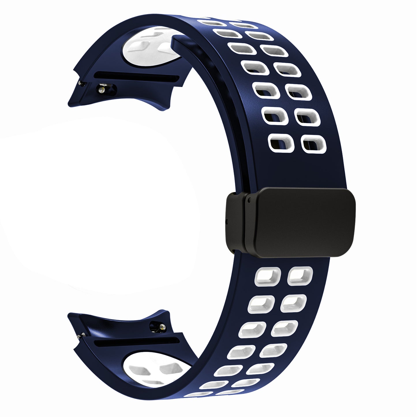 For Samsung Galaxy Watch 4 40mm / 44mm / Watch 4 Classic 42mm / 46mm / Watch 5 40mm / 44mm / Watch 5 Pro 45mm Quick Release Silicone Watch Band Folding Buckle Dual Color Sport Strap