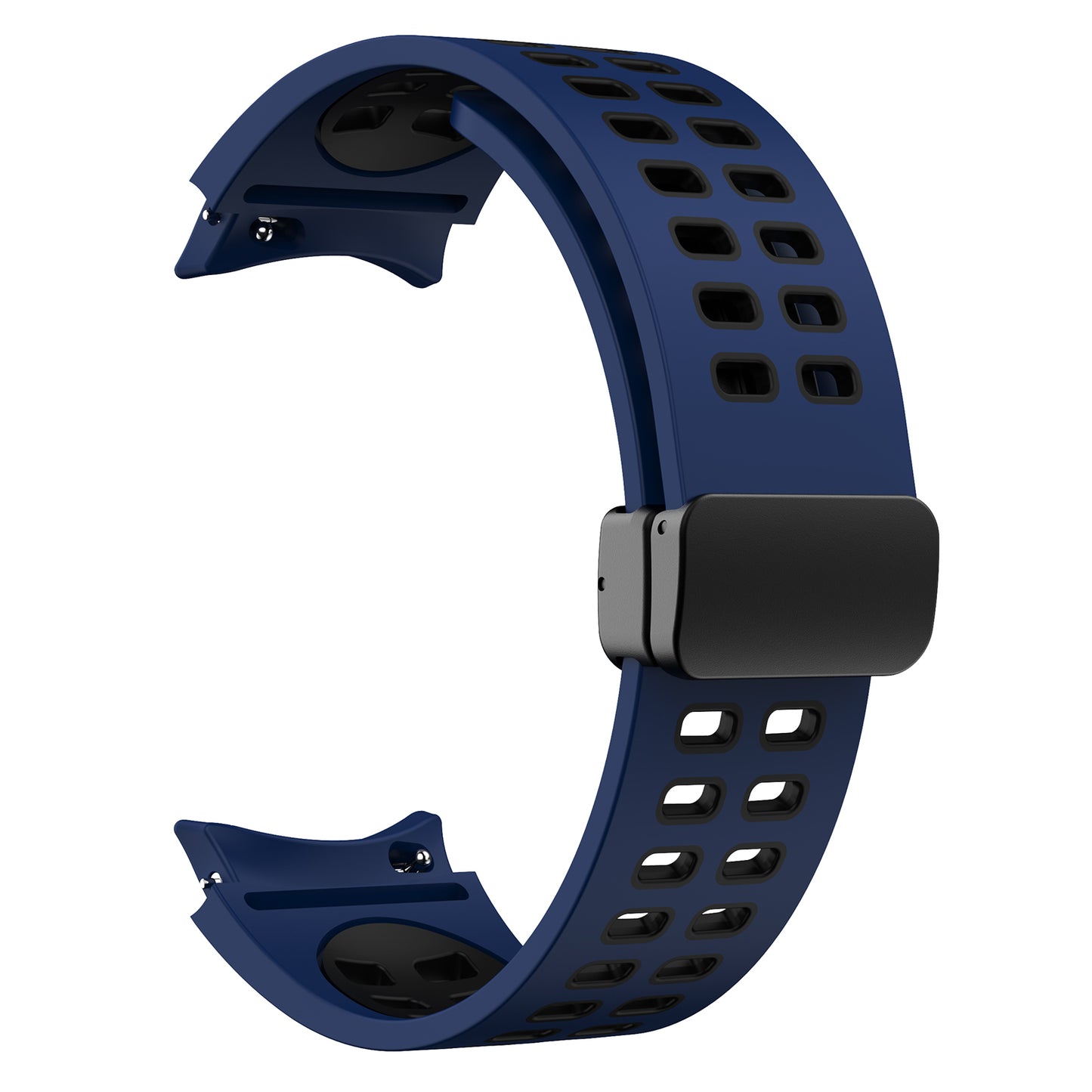 For Samsung Galaxy Watch 4 40mm / 44mm / Watch 4 Classic 42mm / 46mm / Watch 5 40mm / 44mm / Watch 5 Pro 45mm Quick Release Silicone Watch Band Folding Buckle Dual Color Sport Strap