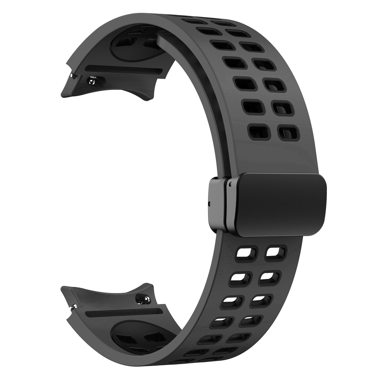 For Samsung Galaxy Watch 4 40mm / 44mm / Watch 4 Classic 42mm / 46mm / Watch 5 40mm / 44mm / Watch 5 Pro 45mm Quick Release Silicone Watch Band Folding Buckle Dual Color Sport Strap
