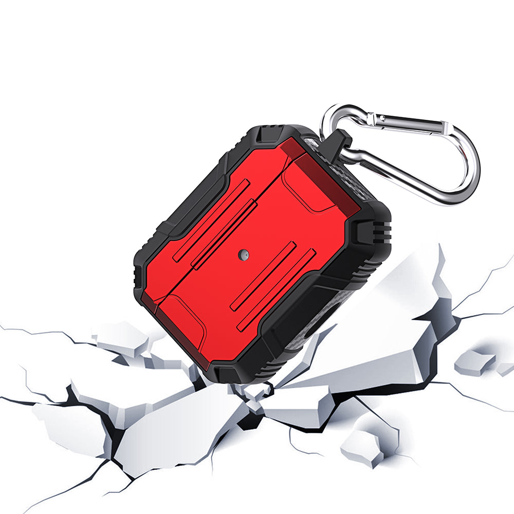 Hard PC + Soft TPU Full Protective Skin Shell Earbud Case with Keychain for Apple AirPods Pro