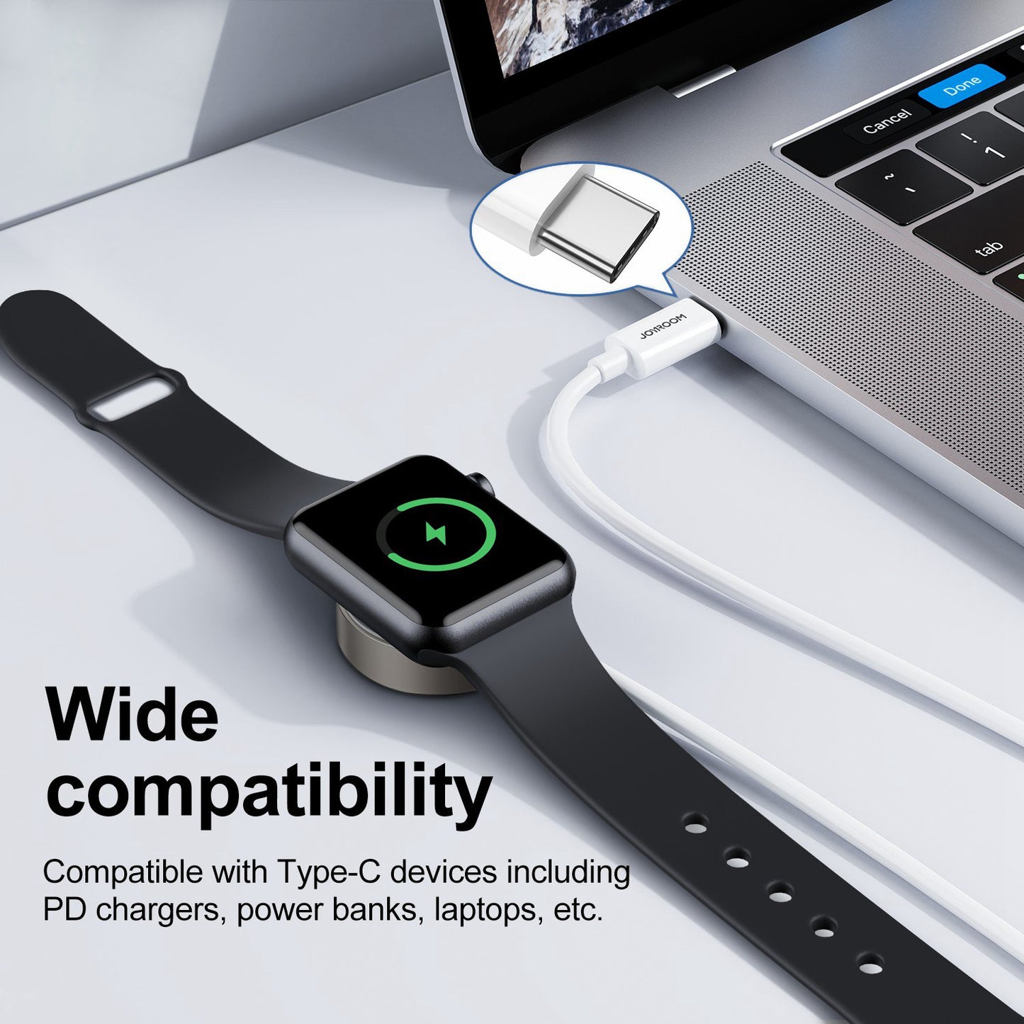 JOYROOM S-IW004 1.2m Type-C Port Magnetic Wireless Charger for Apple iWatch Charging Dock Cable