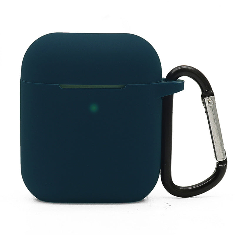 Silicone Case for Apple AirPods with Charging Case (2016)  /  (2019)  /  AirPods with Wireless Charging Case (2019), 2.5mm Thicken Protective Cover with D Ring Buckle