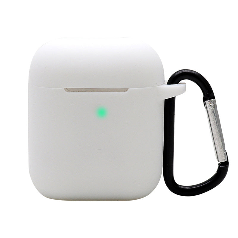 Silicone Case for Apple AirPods with Charging Case (2016)  /  (2019)  /  AirPods with Wireless Charging Case (2019), 2.5mm Thicken Protective Cover with D Ring Buckle