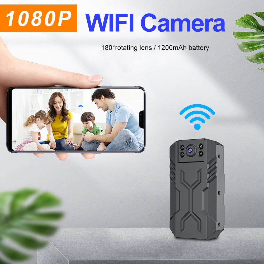 WD16 HD WiFi Camera with Night Vision / Motion Detection Alarm Outdoor Portable Camera Home Security Monitor Webcam for Video Recording