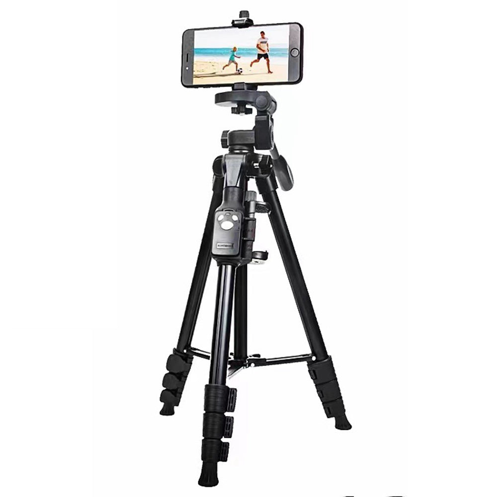 YUNTENG VCT-6108 Portable Cell Phone Tripod Travel Camera Tripod Stand with Carrying Bag and Bluetooth Remote Controller for Selfie / Live Streaming / Vlogging / Video Recording