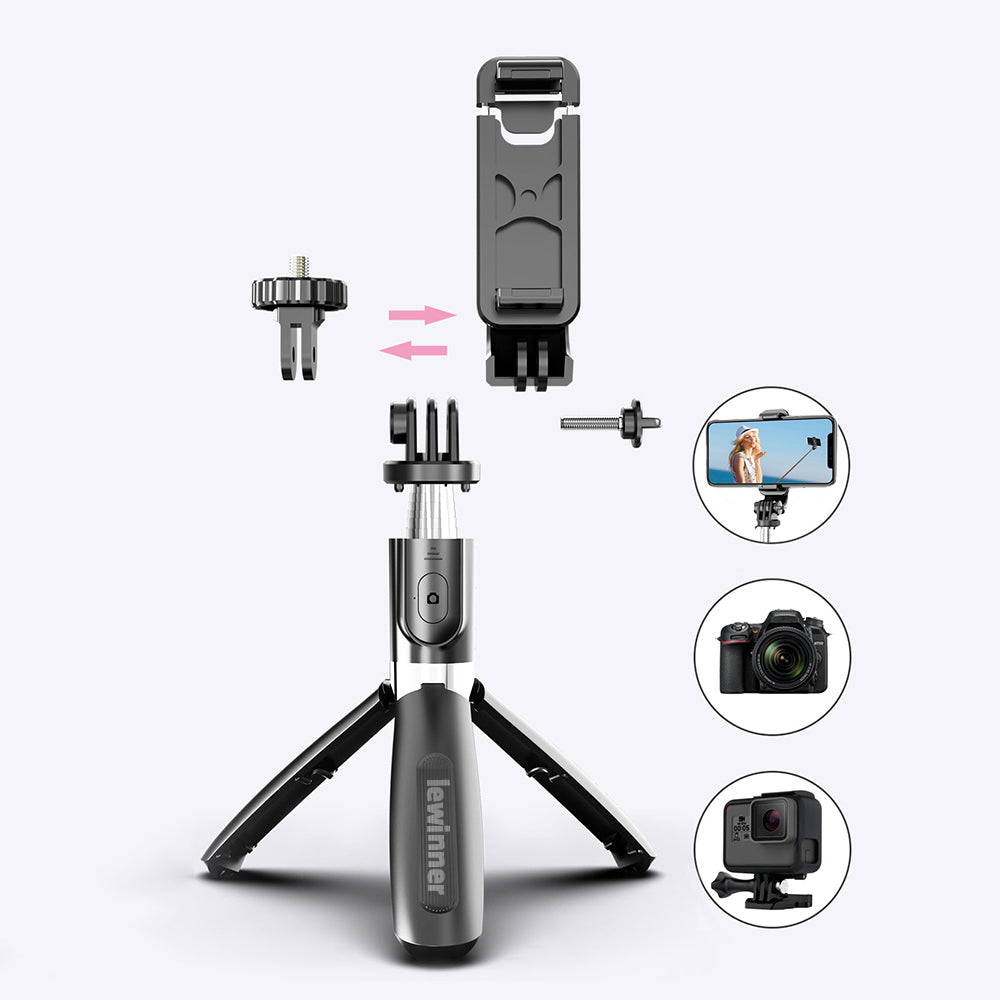 SELFIESHOW L02 Wireless Bluetooth Control Cellphone Selfie Stick 1 Meter Length Tripod Stand
