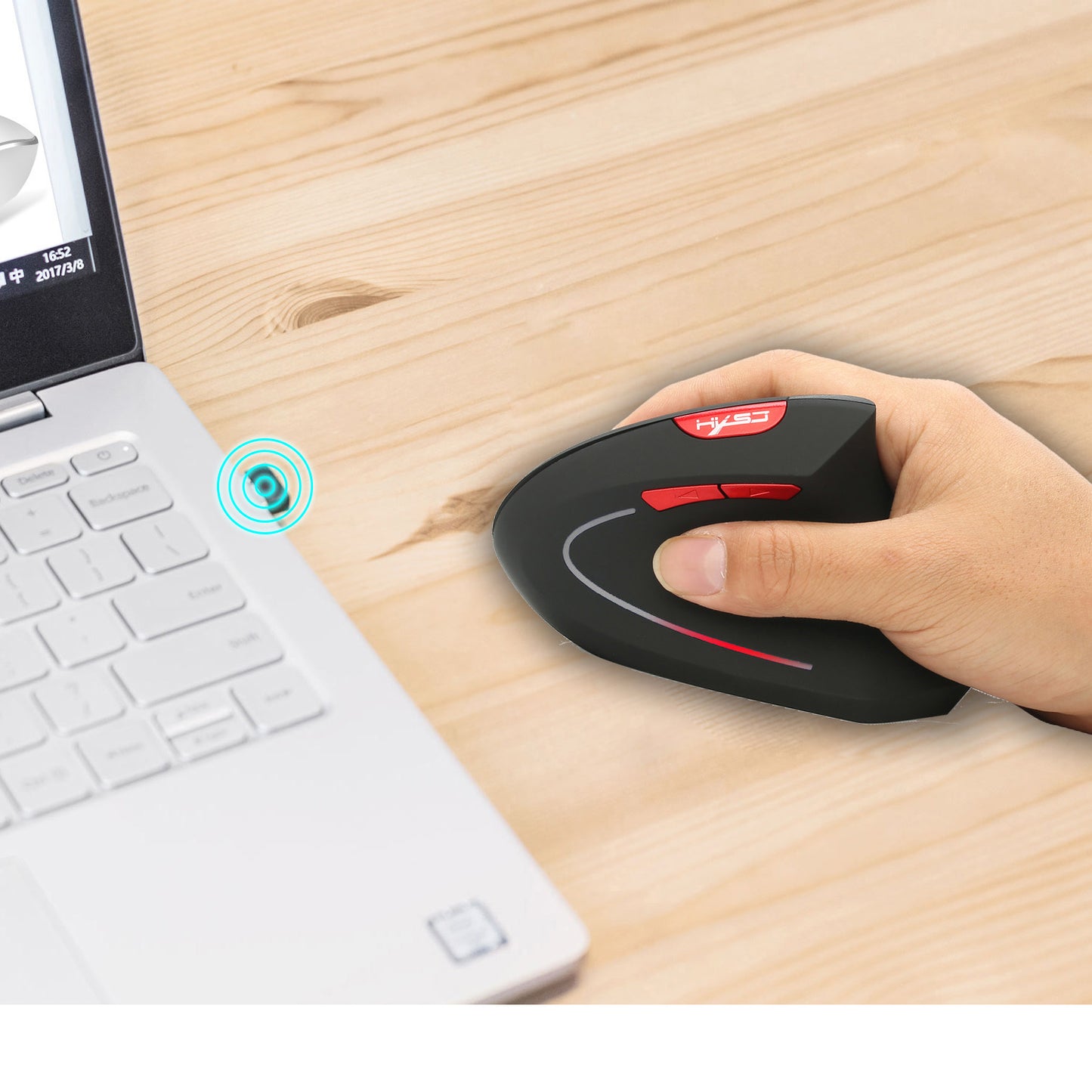 HXSJ T24 2.4G Vertical Healthy Wireless Mouse