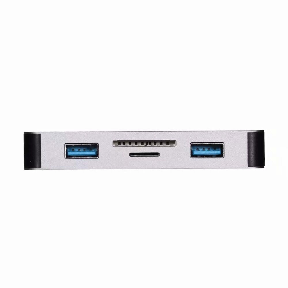 CY UC-089 6-in-1 USB-C Type-C to RJ45 + USB3.0*2 Ports Hub + TF/SD Card Reader + Type-C Charger Multiport Adapter