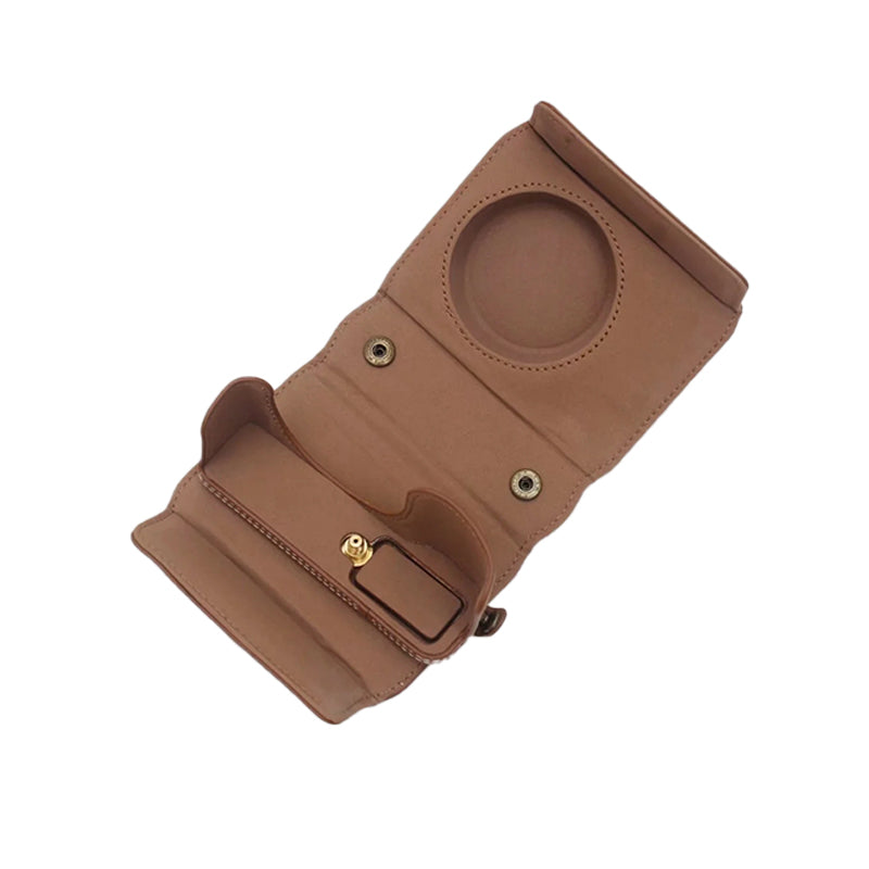 Detachable Battery Opening Design PU Leather Camera Bag Protective Cover with Hand Strap for Ricoh GR III