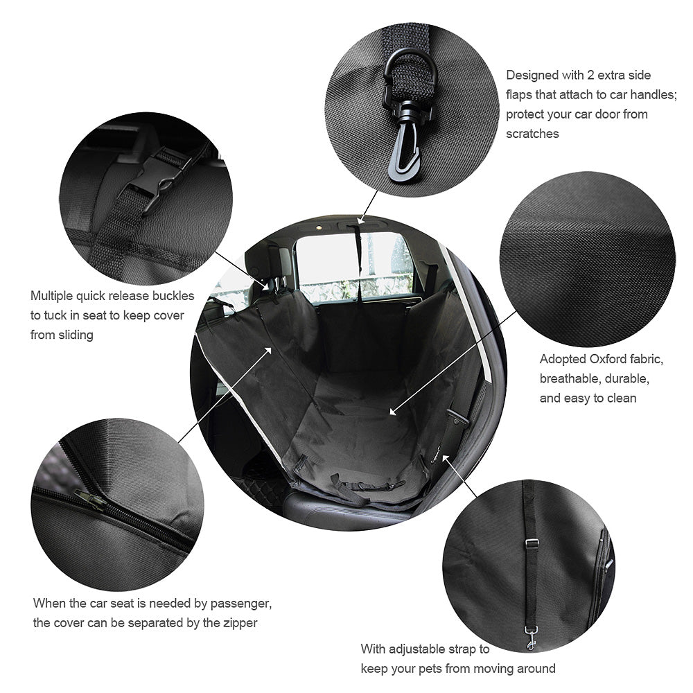 Pet Seat Cover with Extra Side Flaps for Cars, Waterproof and Scratch Proof