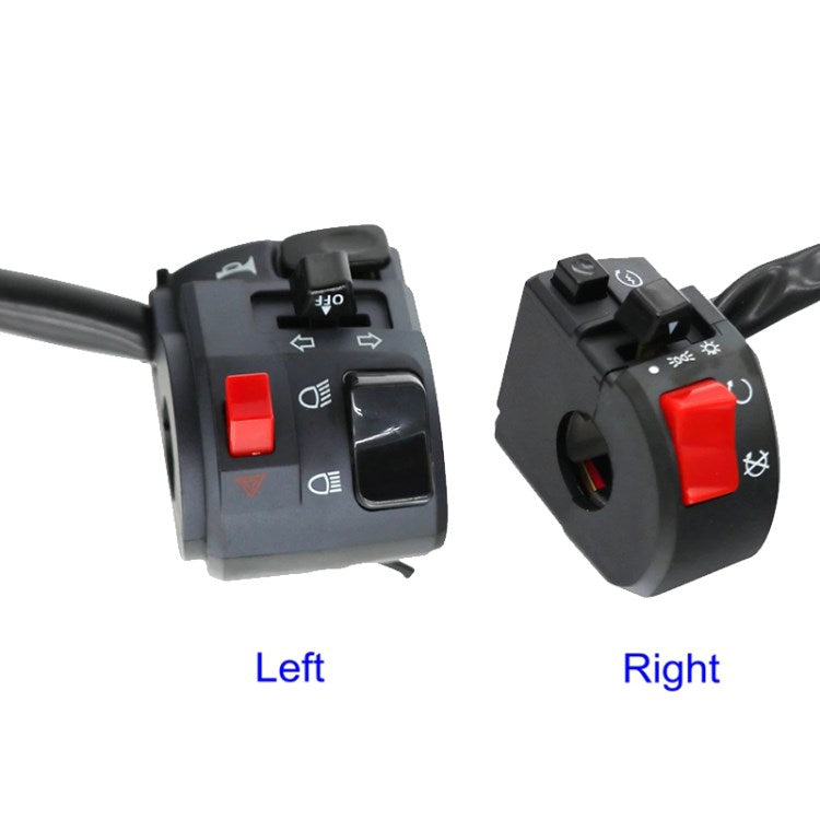1 Pair 22mm Motorcycle Handlebar Switches Motorbike Horn Button Signal Fog Light Start Bike Switch - Left and Right