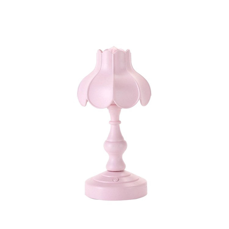 Retro Lotus Leaf Shape Bedroom Table Lamp 3 Lighting Modes Mini Dormitory Lamp