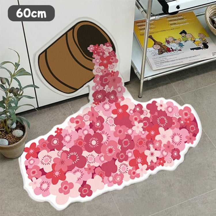 Wall Mounted Fun Floor Mat Living Room Rug Absorbent Bathtub Mat Non-Slip Water Absorbent Carpet