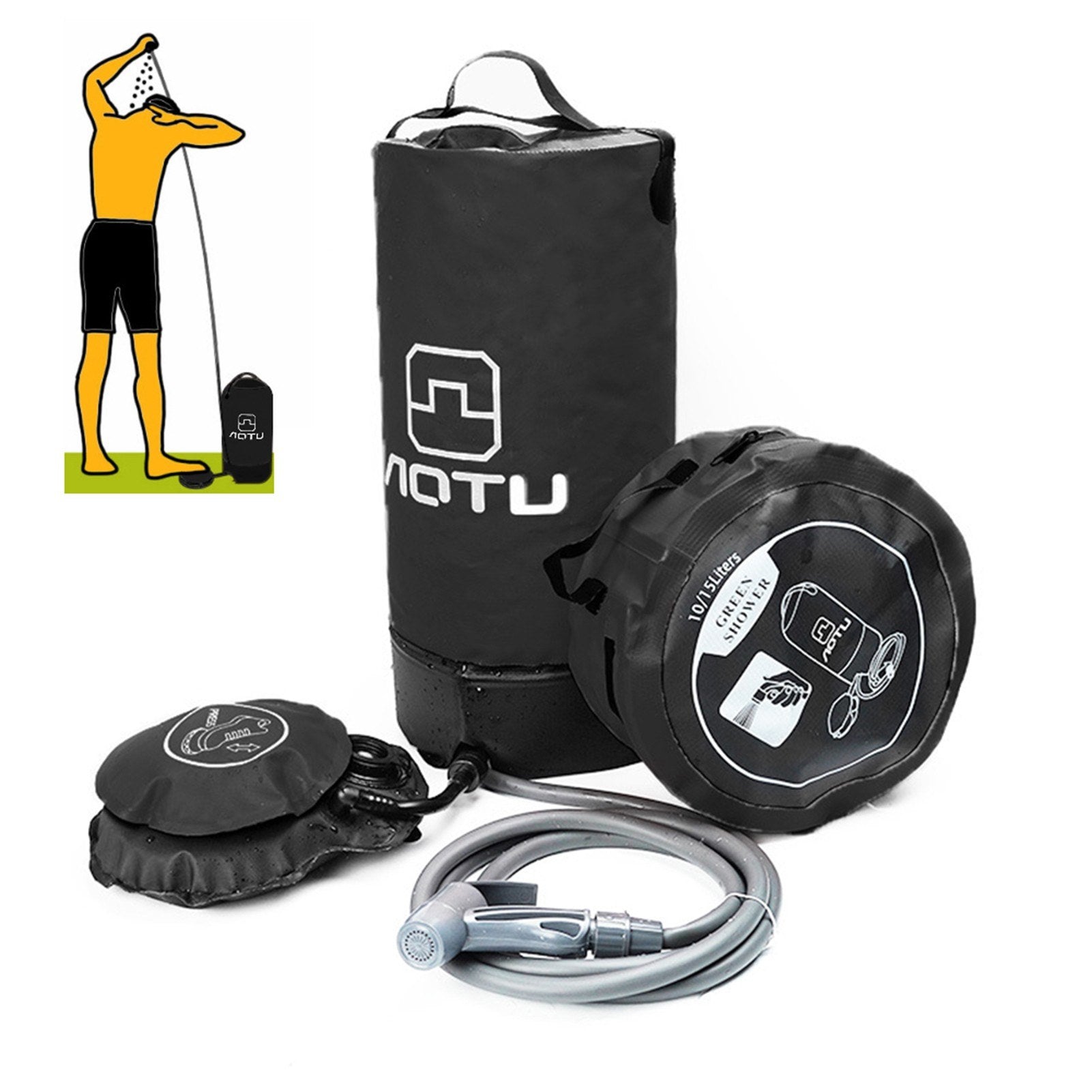 AOTU 11L Lightweight PVC Pressure Shower Inflatable Shower for Outdoor Camping Bathing