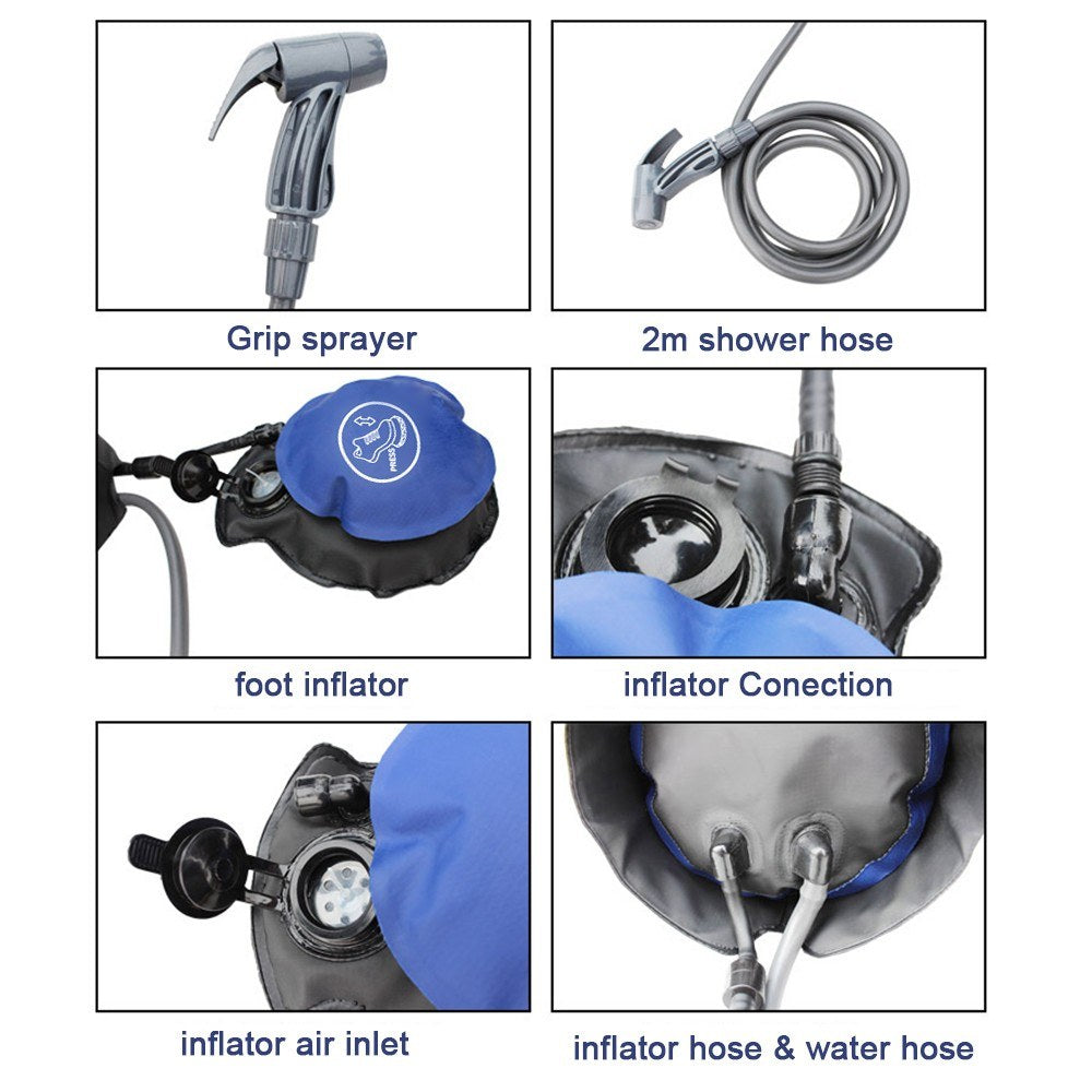 AOTU 11L Lightweight PVC Pressure Shower Inflatable Shower for Outdoor Camping Bathing