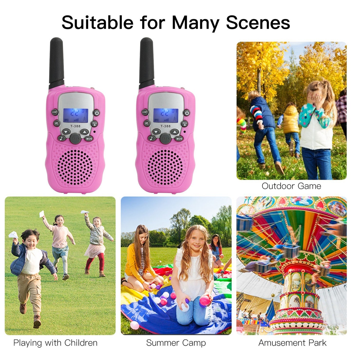 1 Pair Portable Handheld Walkie Talkie Long Distance Walkie Talkie 2 Way Radios for Kids Indoor Outdoor Activity
