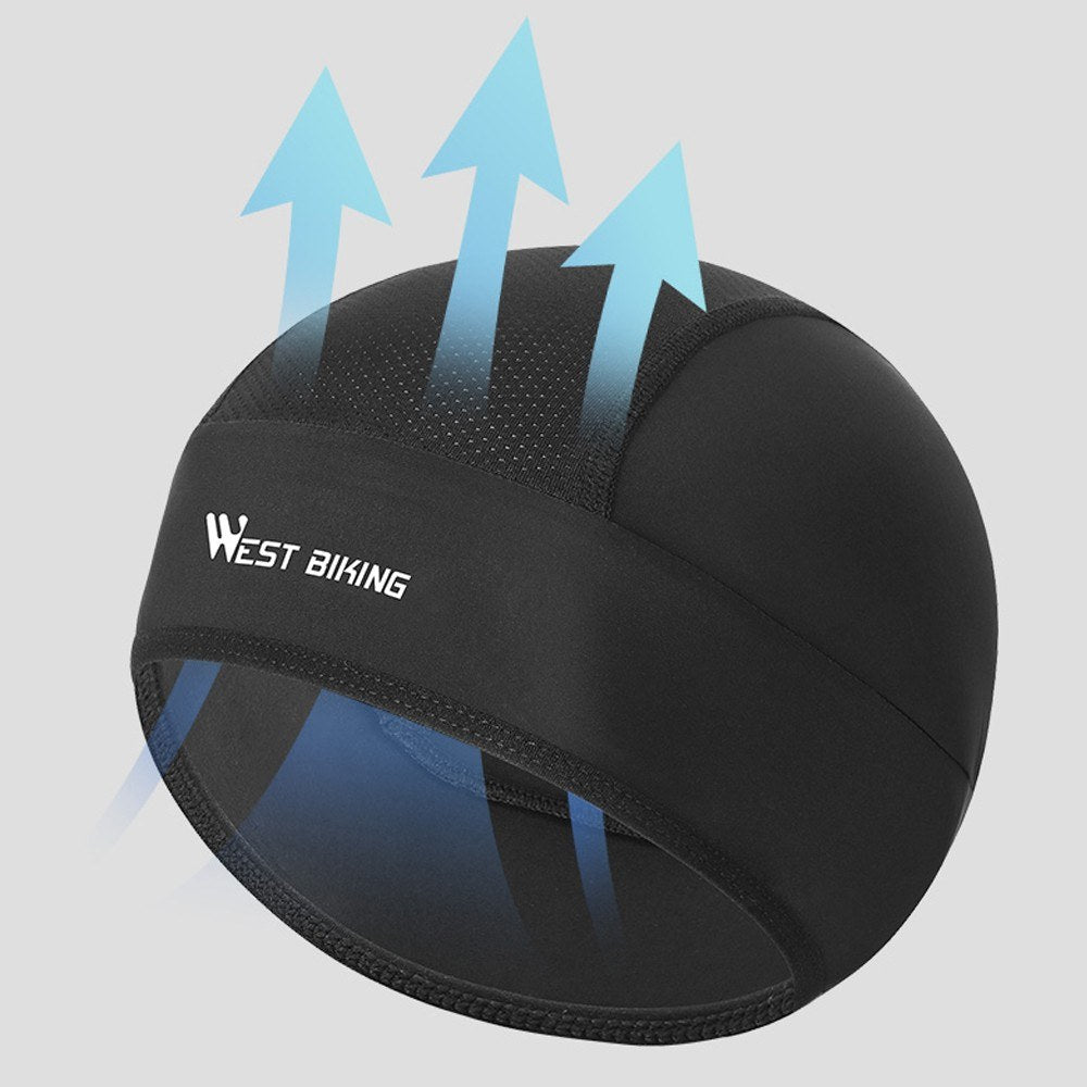 WEST BIKING Ice Silk Cooling Skull Cap Cycling Running Hat UV Protection Helmet