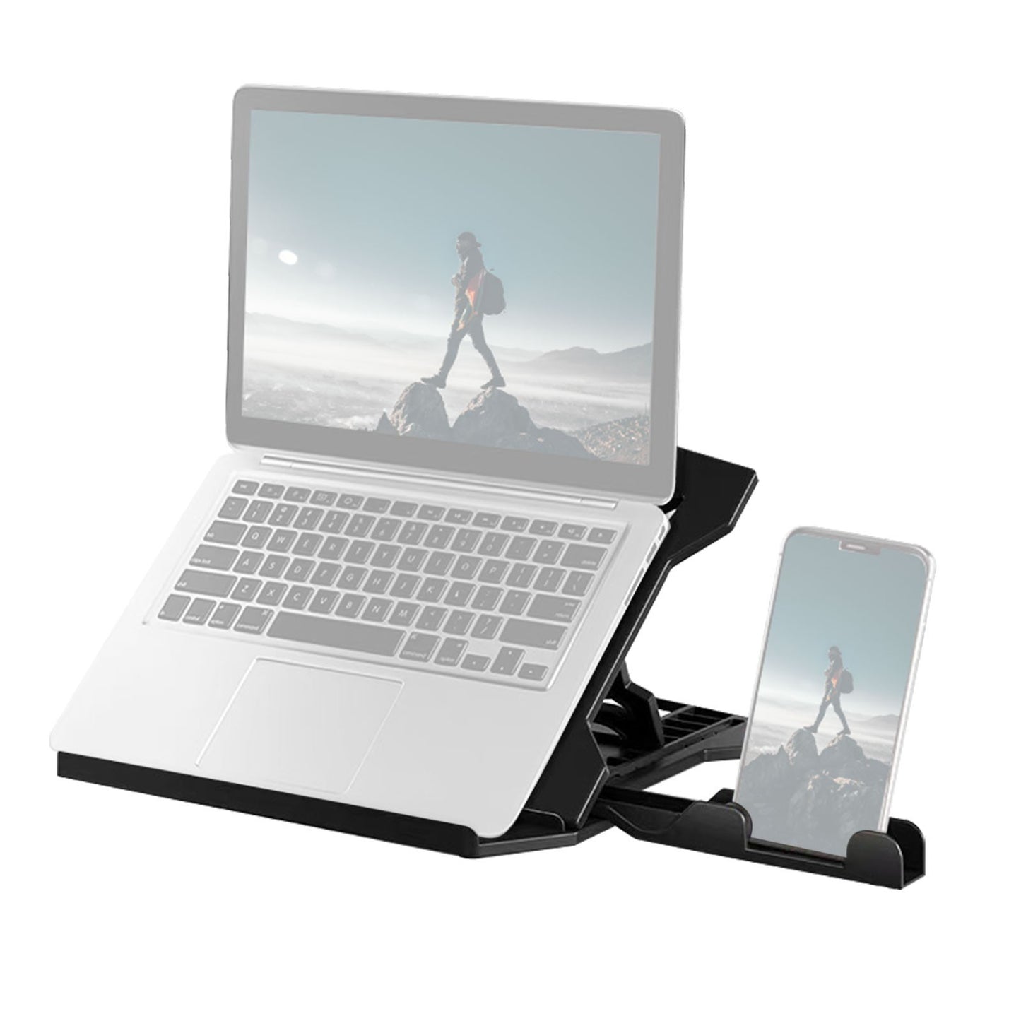 Portable Foldable Laptop Riser Stand Laptop Desktop Holder with Height Adjustment Ergonomic Computer Notebook Stand Bracket for Laptop Tablet within 10-15.6 Inches