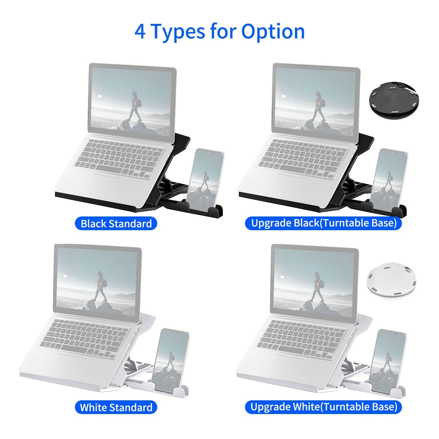 Portable Foldable Laptop Riser Stand Laptop Desktop Holder with Height Adjustment Ergonomic Computer Notebook Stand Bracket for Laptop Tablet within 10-15.6 Inches