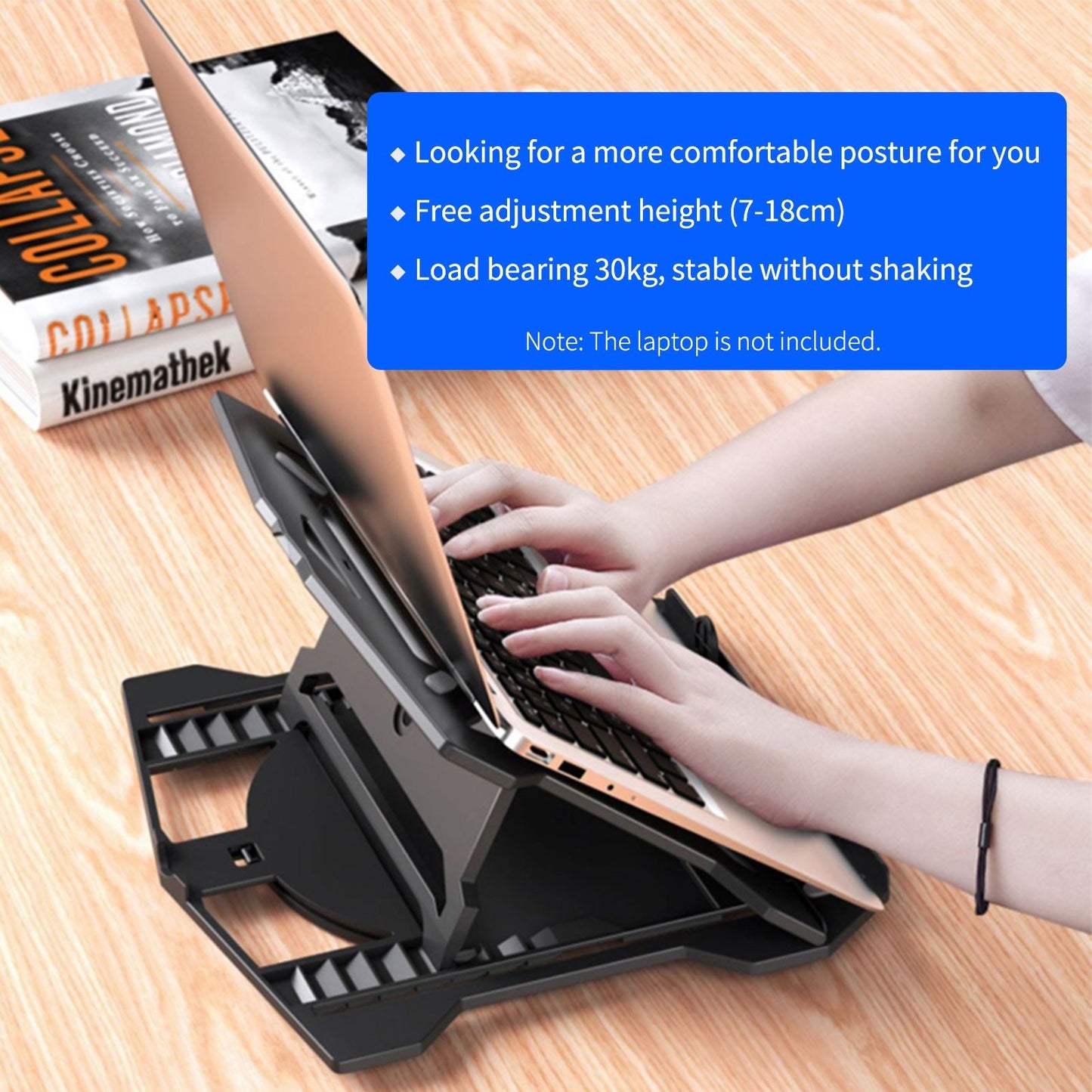 Portable Foldable Laptop Riser Stand Laptop Desktop Holder with Height Adjustment Ergonomic Computer Notebook Stand Bracket for Laptop Tablet within 10-15.6 Inches