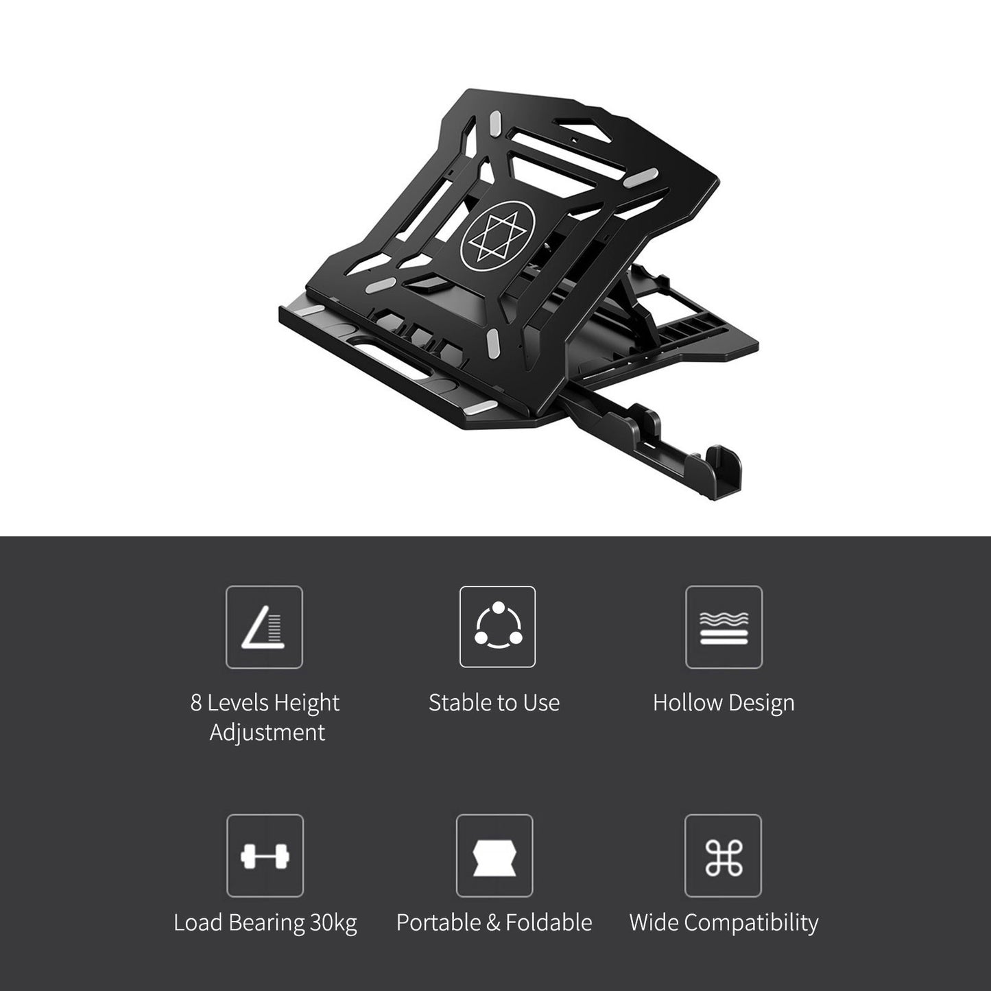 Portable Foldable Laptop Riser Stand Laptop Desktop Holder with Height Adjustment Ergonomic Computer Notebook Stand Bracket for Laptop Tablet within 10-15.6 Inches