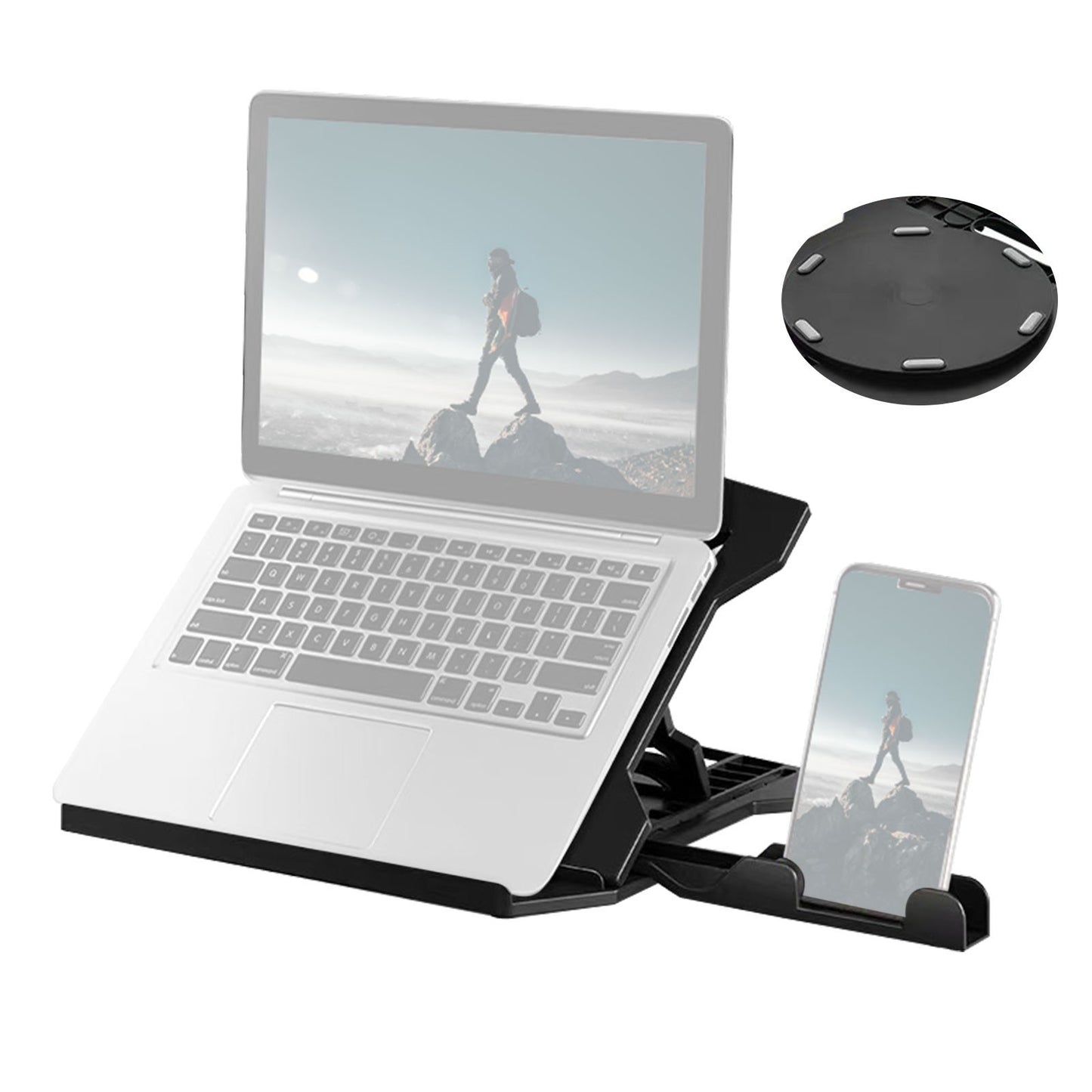 Portable Foldable Laptop Riser Stand Laptop Desktop Holder with Height Adjustment Ergonomic Computer Notebook Stand Bracket for Laptop Tablet within 10-15.6 Inches