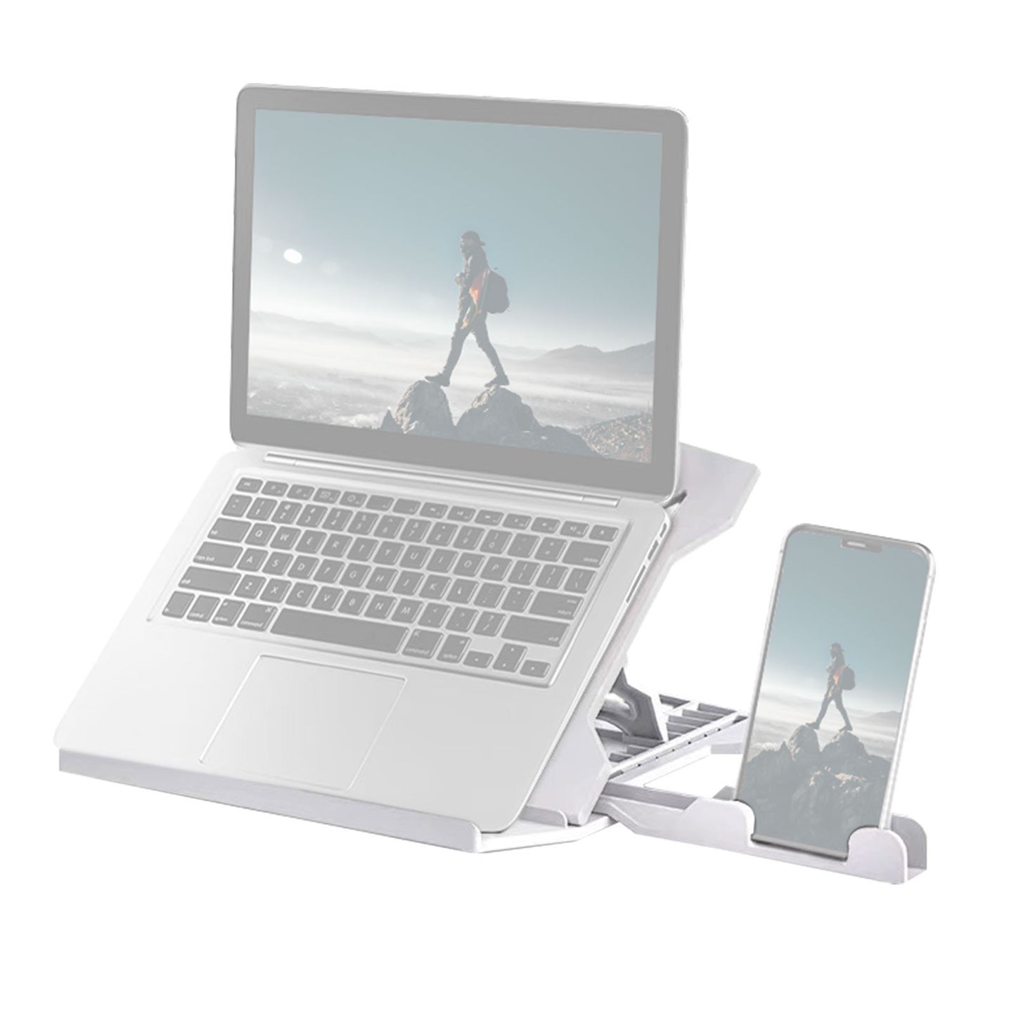Portable Foldable Laptop Riser Stand Laptop Desktop Holder with Height Adjustment Ergonomic Computer Notebook Stand Bracket for Laptop Tablet within 10-15.6 Inches